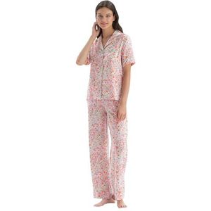 Dagi Dames Viscose Pyjama Set, Pink Printed, 40, Roze bedrukt, 40
