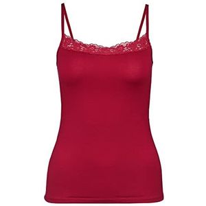 CALIDA Natural Comfort Lace dames spaghetti-top, Rio Red, Rood (Rio Red), 44/46 NL