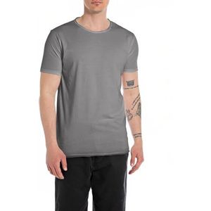 Replay Heren T-shirt met korte mouwen en ronde hals, titanium 622 (grijs), XL, Titanium 622, XL
