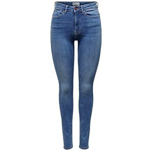ONLY ONLPAOLA HW SK DNM TAI Box Jeans, Blue Denim, M/34, Blue Denim, (M) W x 34L
