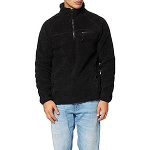 Brandit Teddyfleece Troyer winter trui met fleece voering jacht outdoor pluche, zwart, 5XL