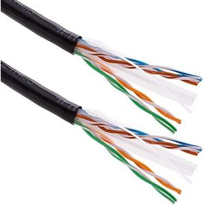 Cablematic PN02031515012162350 Cat. 6 UTP-kabels, 24 AWG, CCA, zwart.