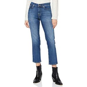 7 For All Mankind Dames De Straight Crop Jeans, Lichtblauw, 25W