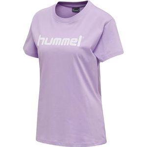 hummel - GO Cotton T-shirt - Dames - Zwart - Jersey - Opgedrukt Logo