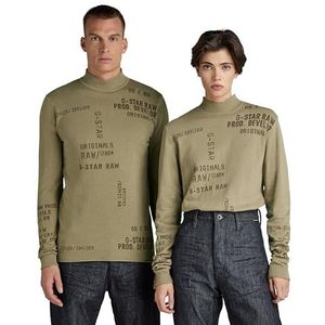 G-STAR RAW Heren Jacquard Mock Knit Pullover Sweater, Beige/Kaki (Tree House 8403-C941), S