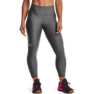 Under Armour HeatGear High No-Slip Tailleband Enkellegging voor dames, Houtskool Licht Heather (019)/Wit, L