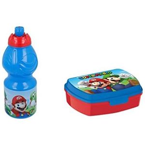 ALMACENESADAN, 4989, Super Mario sportdrinkfles, 400 ml, rechthoekig, meerkleurig, herbruikbaar, BPA-vrij