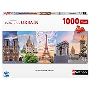 Nathan 87255 Puzzel 1000 stukjes, de bezienswaardigheden van Parijs - volwassenen en kinderen vanaf 14 jaar - hoogwaardige puzzel - perfecte inbouw - Urban Collection