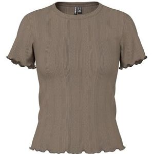 PIECES - Shirt - Effen - Kwartmouw - Normale Pasvorm