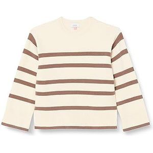 Bestseller A/S VMSABA LS O-hals trui GA Girl NOOS, Birch/Stripes:brown Lentil, 46/48 NL