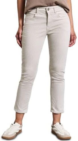 Street One - A379184 - Jeans - Gewassen Gestreept Beige - 7/8 Dames