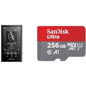 Sony Walkman NW-A306 mp3-speler met touchscreen - 32 GB, batterijduur tot 36 uur, zwart & SanDisk Ultra Android MicroSDXC UHS-I-Kaart 256 GB + SD-Adapter