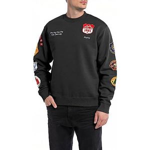 Replay Sweatshirt voor heren, regular fit, 098 Black, XS