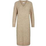 VIMA - V-hals L/S Knit Jurk - Natural Melange - Tricot Jurken
