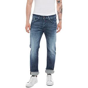 Replay Heren Jeans Waitom Regular Fit, donkerblauw 007, 31W / 34L