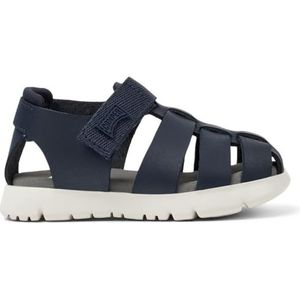 Caterpillar - K800489-013 - Leren Sandalen - Marineblauw - Plat - Klittenband