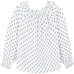 Gocco Bedrukt overhemd voor meisjes, Optisch wit, 8 Jaren