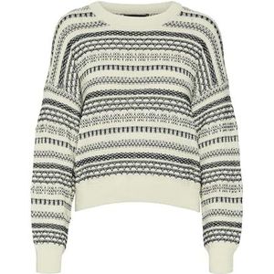 VERO MODA - VMAMAZING - Trui - Ecru/Zwart - Losse Pasvorm