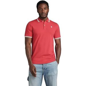 G-STAR RAW Dunda Slim Stripe Poloshirt, Roze (Finch D17127-5864-5789), S