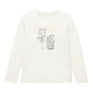 TOM TAILOR T-shirt met lange mouwen voor meisjes, 12906 - Wool White, 92/98 cm