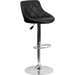 Flash Furniture 2 Pk. Eigentijdse Zwarte Vinylemmerzetel Regelbare Hoogte Barkruk met Chrome Basis