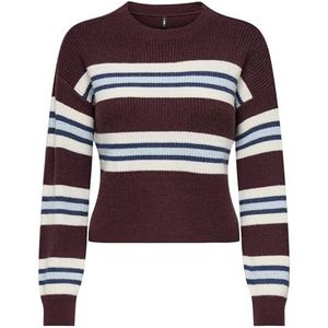 Onlibi Ls Stripe O-Neck Cc KNT, decadent chocolade, XL