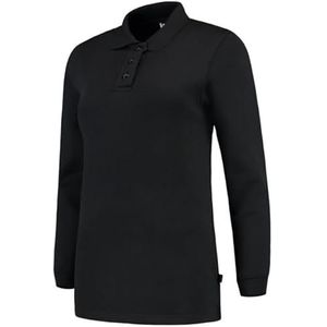 Tricorp 301007 Casual polokraag dames sweatshirt, 60% gekamd katoen/40% polyester, 280 g/m², zwart, maat L
