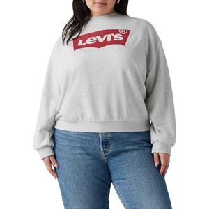 Levi's Dames Pl Gr Everyday Crew Sweatshirt met capuchon, Crew Core Batwing Ii Starstruck Heather Grijs Starstruck Hetaher Grijs, XL grote maten