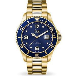 Ice-Watch - ICE steel Gold blue - Gemengd gouden horloge met metalen armband - 016761 (Medium)