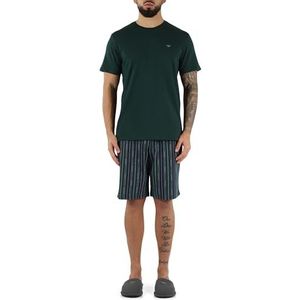 EMPORIO ARMANI HEREN CLASSIC PATROON MIX KORTE PAJAMAS GROEN XL, Groen, XL