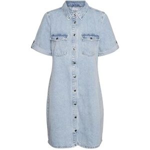 VERO MODA Vmjennie Ss Korte Denim Dress Mix Noos Jurk, blauw (light blue denim), M