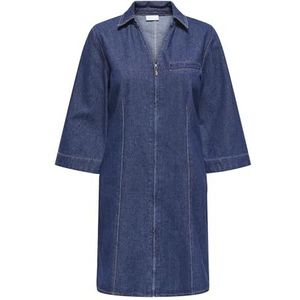 Jdy sally Zip Stitch 3/4 Dress DNM, donkerblauw (dark blue denim), XL