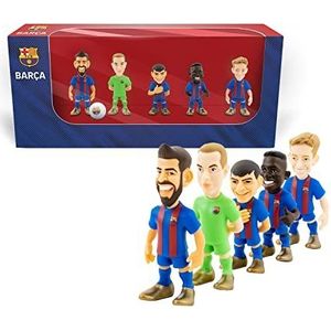 Minix - 5 poppen van de voetbalclub Barcelona | spelerfiguren, pique, pedri, Ter Stegen, Ansu Fati en De Jong | Ideaal voor taarten of Barça-fans | 7 cm