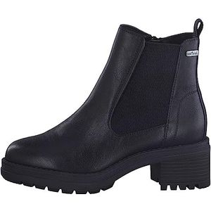 Jana Chelsea boots voor dames, van imitatieleer met blokhak, breedte H, extra breedte, Black Nappa, 39 EU