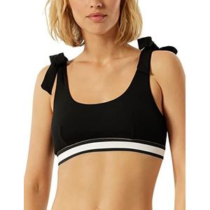 Schiesser Dames bustier top bikini, zwart, XS