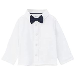 s.Oliver Junior Boy's overhemd met lange mouwen met vlinderdas, wit, 62, wit, 62 cm