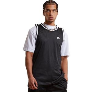 STARTER BLACK LABEL Heren T-shirt, 100% katoen, zwart, M, zwart, M