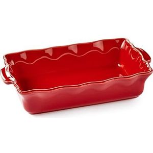 ESPRIT DE CUISINE - Rechthoekige keramische ovenschaal - Ergonomische handgrepen - Krasbestendig - Gemakkelijk schoon te maken - Made in France - 2,9 L - 36 x 21 x 7 Buiten - Rode smaak