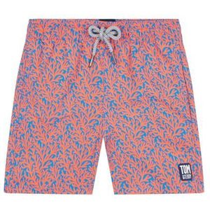 Tom & Teddy Heren/Jongens Mid Blue & Orange Coral Zwembroek, Mid Blue & Orange Coral, 9-10 Jaar