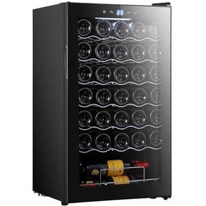 Cecotec Vinoteca 34 flessen Bolero Grandsommelier 34030 Black Compressor, 80 l, compressorkoeling, temperatuur instelbaar van 5 tot 18 °C, touch-bediening, display, led binnen.