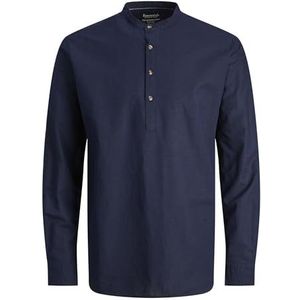 Jjesummer Half Placket Ls Sn Shirt, navy blazer, S