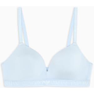 EMPORIO ARMANI Vrouw Microfiber Gewatteerde Driehoek BH Blauw M, Lichtblauw, M