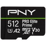 PNY - PRO Elite - microSDXC Flashgeheugenkaart - 512GB - tot 200 MB/s, Klasse 10, U3, V30, A2