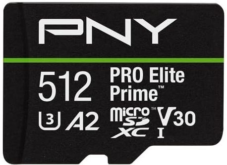 PNY - PRO Elite - microSDXC Flashgeheugenkaart - 512GB - tot 200 MB/s, Klasse 10, U3, V30, A2