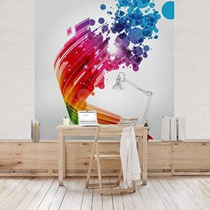 Apalis Vliesbehang Rainbow Wave and Bubbles fotobehang vierkant | vliesbehang wandbehang muurschildering foto 3D fotobehang voor slaapkamer woonkamer keuken | grootte: 288x288 cm, meerkleurig, 97938