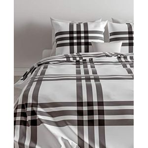 Zo.Home Square Duvet Cover, 100% Cotton Flannel, Grey, 200 x 220 Cm, 1.0 Pieces