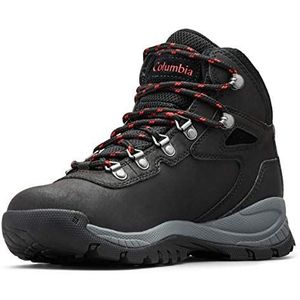 Columbia Women's Newton Ridge Plus Hiking Boot, Black/Poppy Red, 7 Regular US