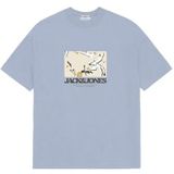 JACK & JONES Jortavira AOP Tee Ss Crew Neck FST Jnr T-shirt voor heren, skyway, 140