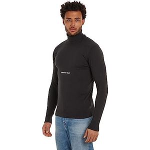 Calvin Klein Jeans Institutionele trui met rolkraag voor heren, Zwart, XL