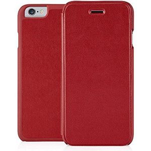 Pipetto iPhone 6/iPhone 6S Folio Case - Slim Wallet Cover - Rood Luxe Veganistisch leer (compatibel met iPhone 6, iPhone 6S)